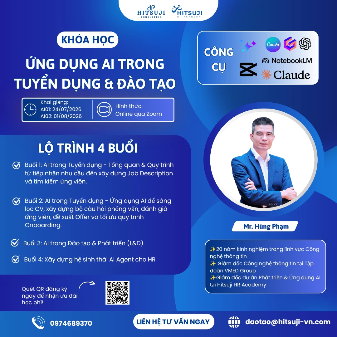 KHAI GIẢNG KHÓA HỌC: ỨNG DỤNG AI TRONG TUYỂN DỤNG & ĐÀO TẠO
